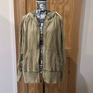 Free People oversized zip up hoodie
